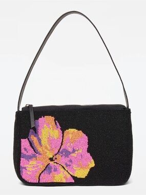 🔘l*space “Alora” Black Beaded Shoulder Bag